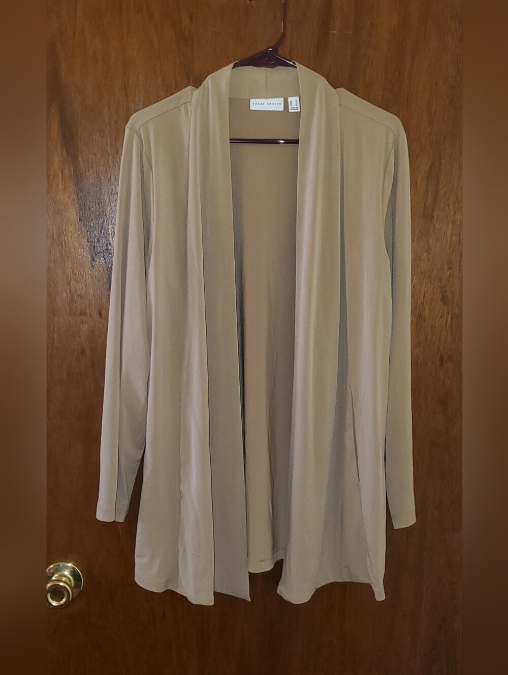 NWOT Susan Graver Liquid Knit Open Front Cardigan Sz Large